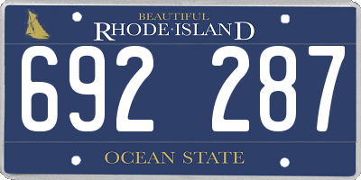 RI license plate 692287