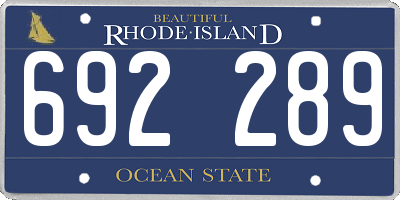 RI license plate 692289