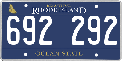 RI license plate 692292