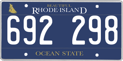 RI license plate 692298