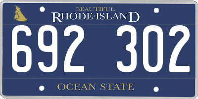 RI license plate 692302