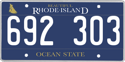 RI license plate 692303