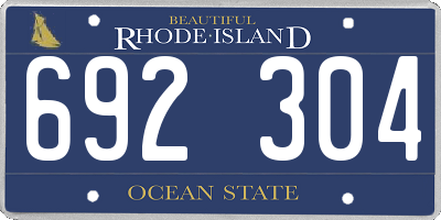 RI license plate 692304