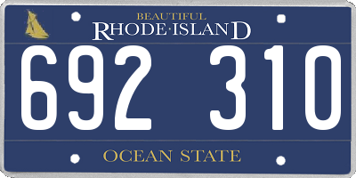 RI license plate 692310