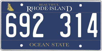 RI license plate 692314