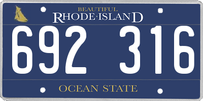 RI license plate 692316