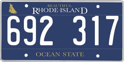 RI license plate 692317
