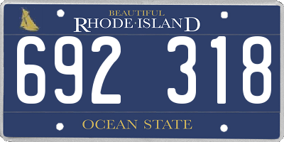 RI license plate 692318