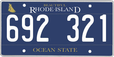 RI license plate 692321