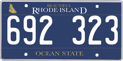 RI license plate 692323