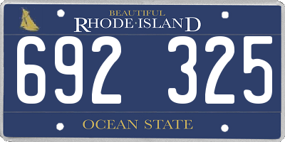 RI license plate 692325