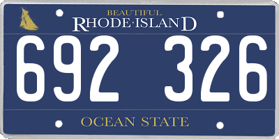 RI license plate 692326