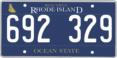 RI license plate 692329