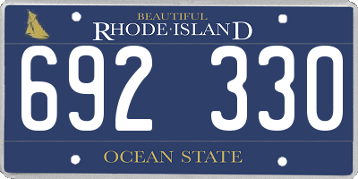RI license plate 692330