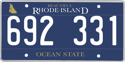 RI license plate 692331