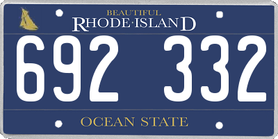 RI license plate 692332