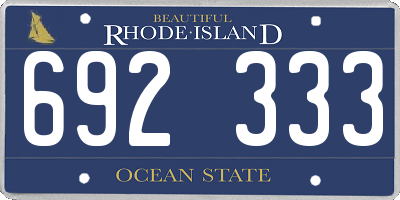 RI license plate 692333