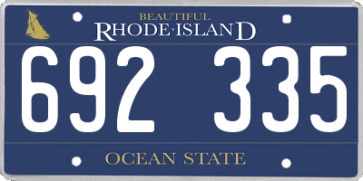 RI license plate 692335