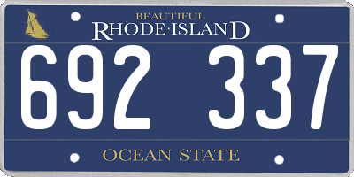 RI license plate 692337