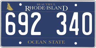 RI license plate 692340