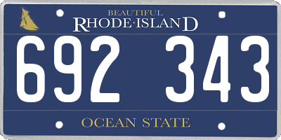RI license plate 692343