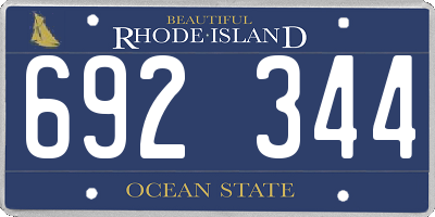RI license plate 692344