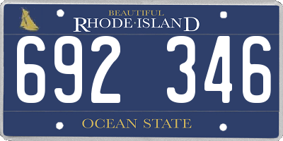 RI license plate 692346