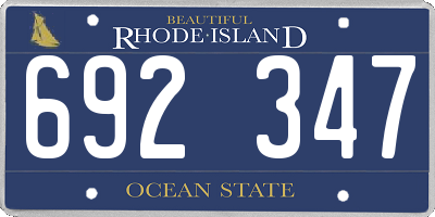 RI license plate 692347