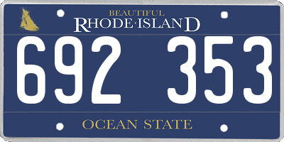RI license plate 692353