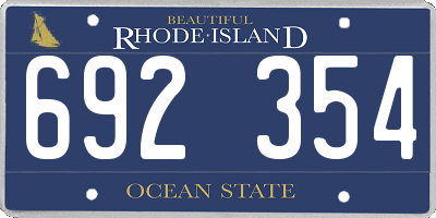 RI license plate 692354