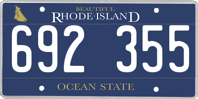 RI license plate 692355