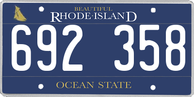RI license plate 692358