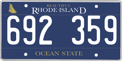 RI license plate 692359