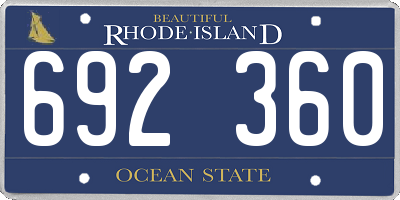 RI license plate 692360