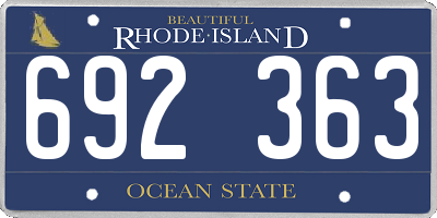RI license plate 692363