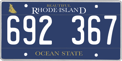 RI license plate 692367