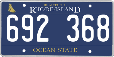 RI license plate 692368