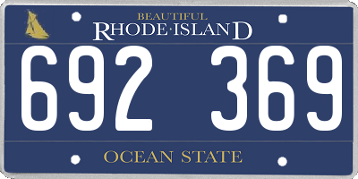 RI license plate 692369