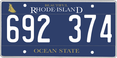 RI license plate 692374