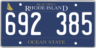 RI license plate 692385