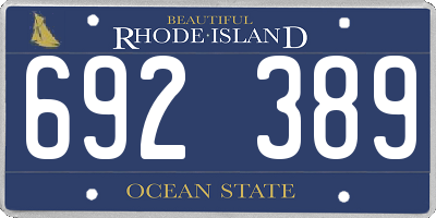 RI license plate 692389
