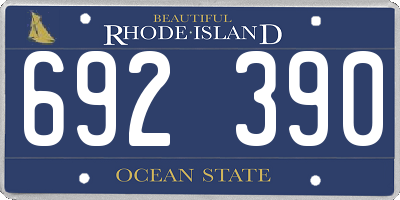 RI license plate 692390