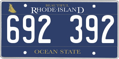 RI license plate 692392