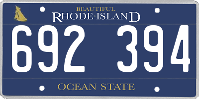 RI license plate 692394