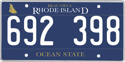 RI license plate 692398