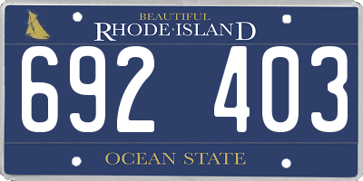 RI license plate 692403