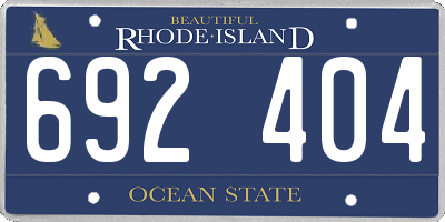 RI license plate 692404