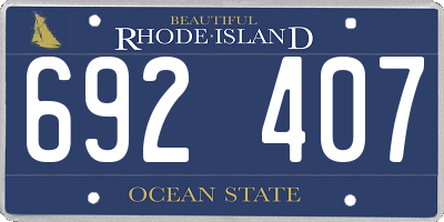 RI license plate 692407