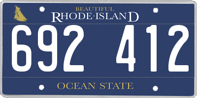RI license plate 692412