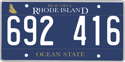 RI license plate 692416